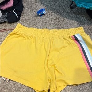 Wonder Nation Yellow Athletic Shorts with Stripes